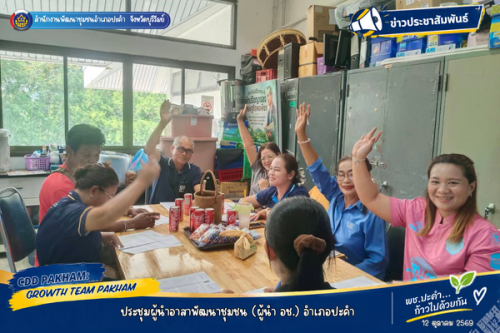 พช.บุรีรัมย์ - CDD PAKHAM: GROWTH TEAM PAKHAM พช.ปะคำ  ประชุมผู้นำอาสาพัฒนาชุมชน (ผู้นำ อช.) อำเภอปะคำ 